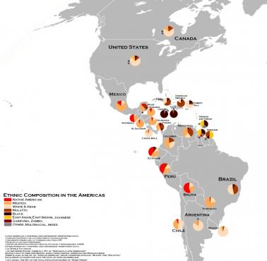 Rasowa (etniczna) mapa obu Ameryk
