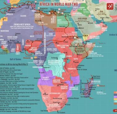 Mapa Afryki podczas II wojny światowej