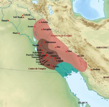 Mapa Imperium Neosumeryjskiego w latach 2112-2004 p.n.e.