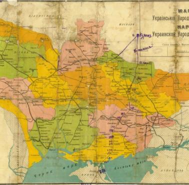 Mapa Ukrainy z 1918 roku