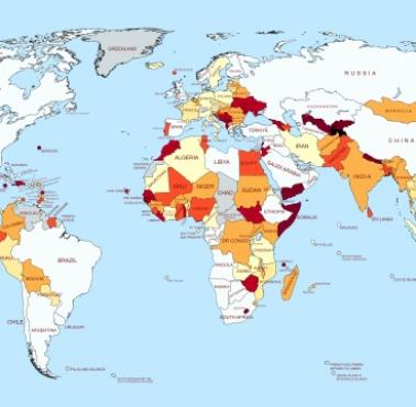 Odsetek PKB danego kraju uzależniony od przelewów zewnętrznych na świecie