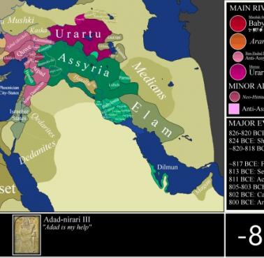 Mapa Bliskiego Wschodu w 800 r. p.n.e.