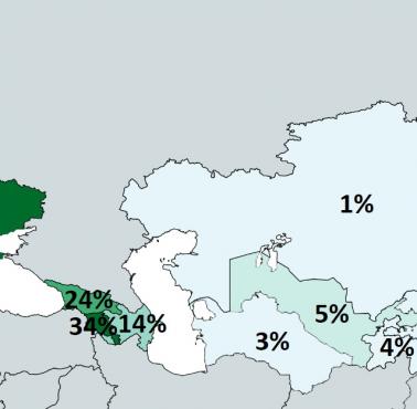 Znajomość języka innego niż rosyjski w republikach radzieckich wśród etnicznych Rosjan według spisu powszechnego z 1989 roku