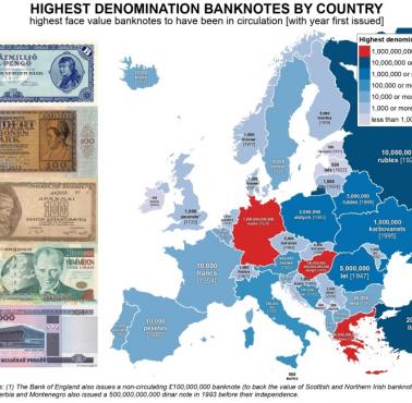 Banknot o najwyższym nominale wyemitowany w Europie z datą emisji