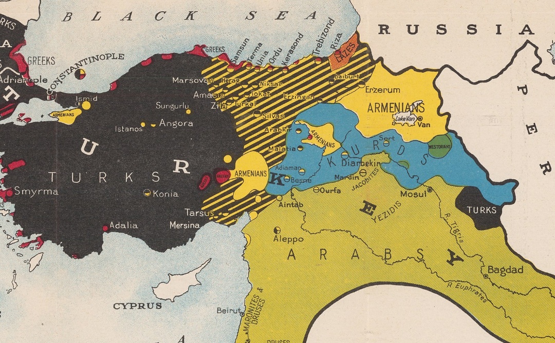 Mapa etniczna osmańskiej Anatolii, Armenii i Syrii, 1917