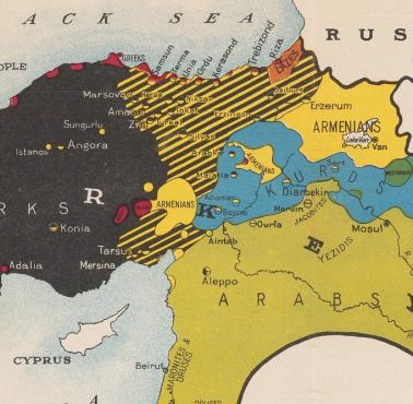 Mapa etniczna osmańskiej Anatolii, Armenii i Syrii, 1917