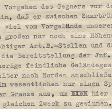 Po południu 12 IX 1939 strona niemiecka alarmuje i postępach Francuzów ....