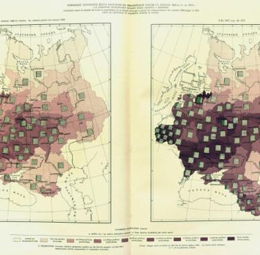 Zmiana gęstości zaludnienia i urbanizacji Imperium Rosyjskiego (część europejska) w latach 1860-1912