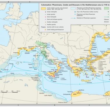 Kolonie greckie, etruskie i fenickie w basenie Morza Śródziemnego