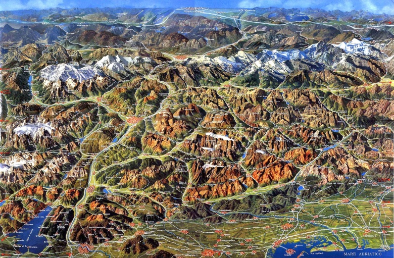 Mapa Dolomitów