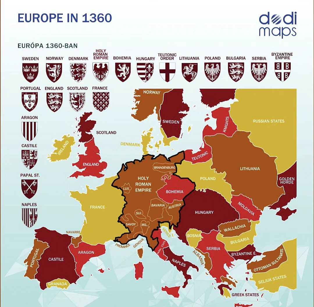 Mapa Europy z 1360 roku