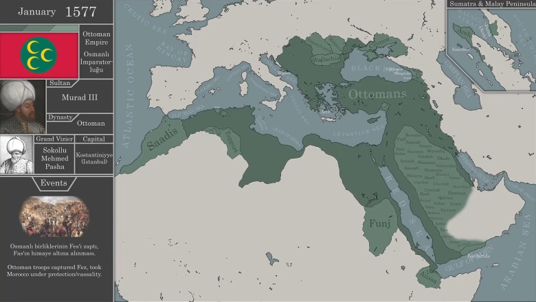 Mapa imperium osmańskiego w 1577 r. pod rządami Murada III