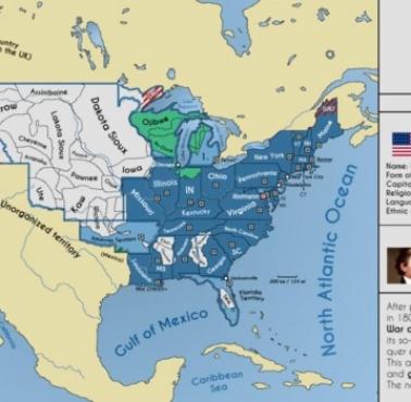 Mapa USA w 1823 r.