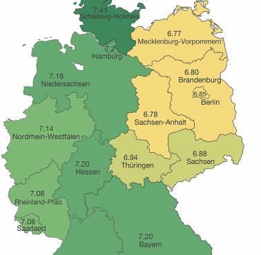 Mapa satysfakcji z życia mieszkańców Niemiec w latach 2012-2016