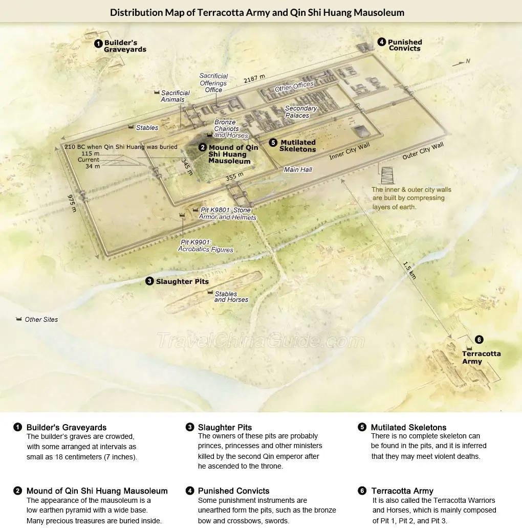 Mapa mauzoleum cesarza Qin Shi Huang