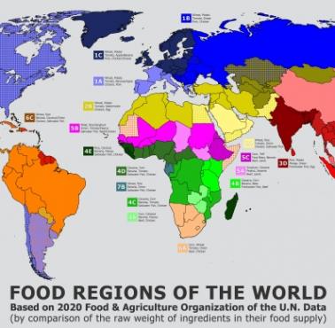 Regiony żywnościowe świata (dominujące rodzaje kuchni na świecie)
