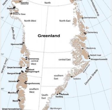 Mapa Grenlandii (Dania)