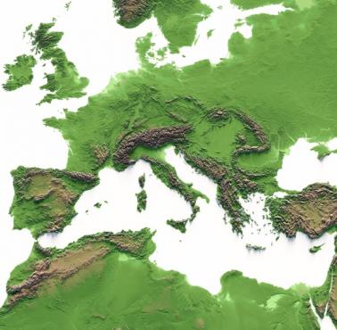 Reliefowa mapa Europy (topograficzna)