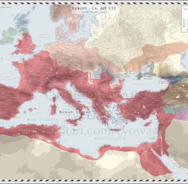 Mapa Europy z 132 roku n.e.