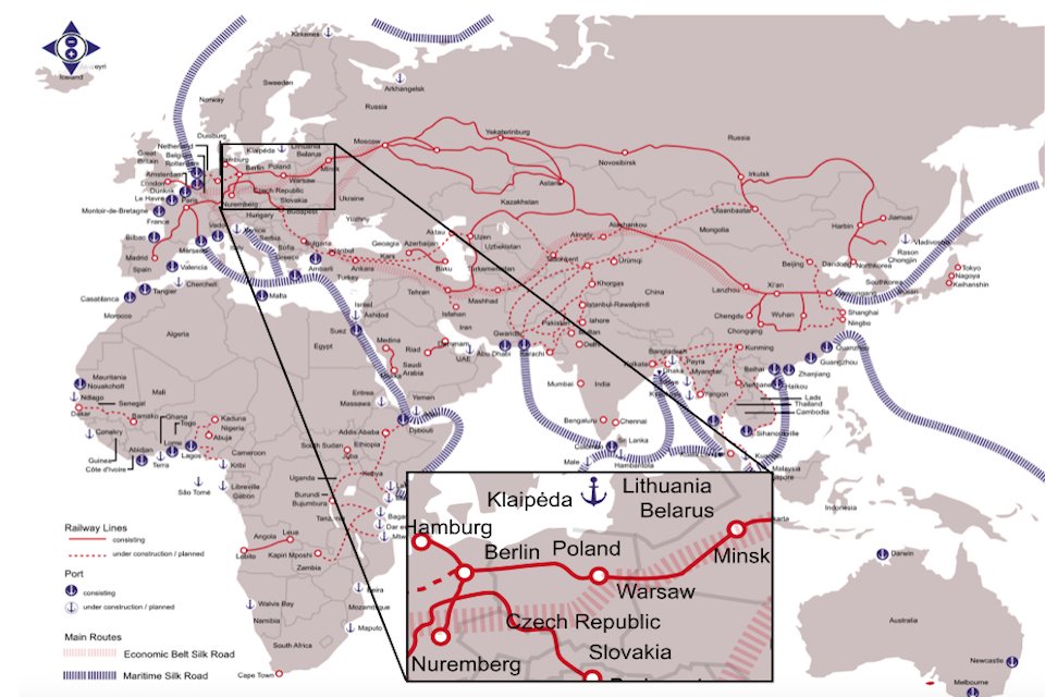 Główne szlaki transportowe Euroazji i Afryki