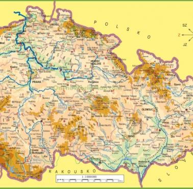 Mapa turystyczna Czech