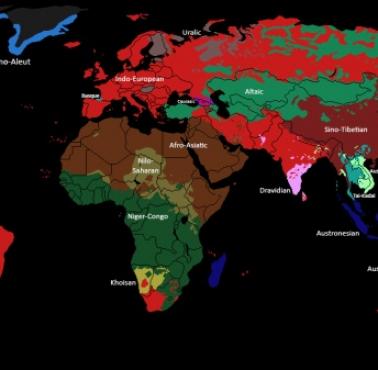 Mapa językowa świata. Główne rodziny językowe na świecie