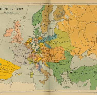 Mapa Europy w 1792 roku