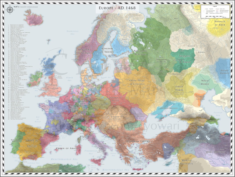 Mapa Europy z 1468 roku