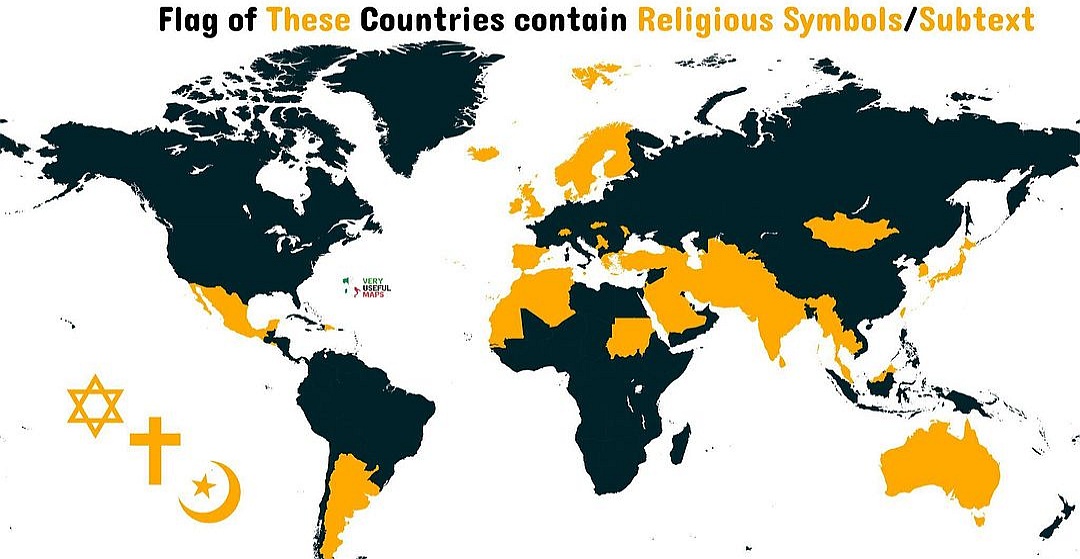 Kraje z symboliką religijną na swoich flagach