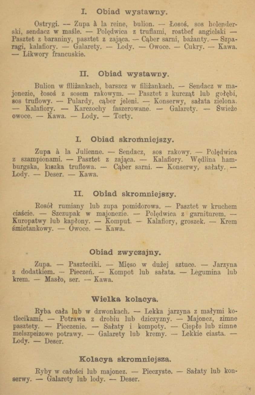 Poznań 1904 r. - dania od tych najpodlejszych po wystawne :)