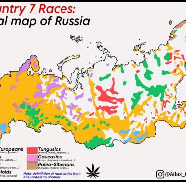 Rasowa (etniczna) mapa Rosji