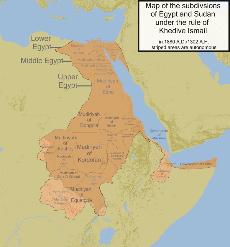 Mapa Egiptu w 1880 roku