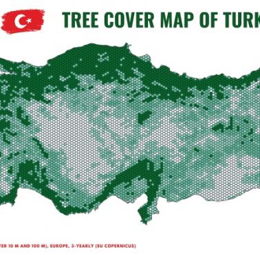 Mapa zadrzewienia Turcji, 2018