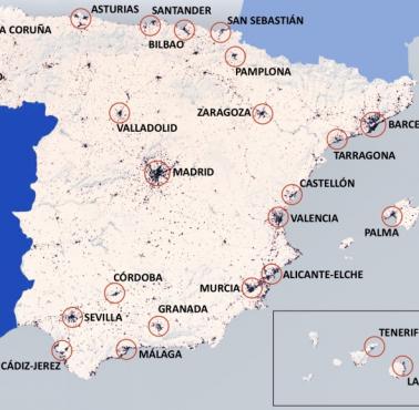 Największe obszary zurbanizowane (miejskie) Hiszpanii