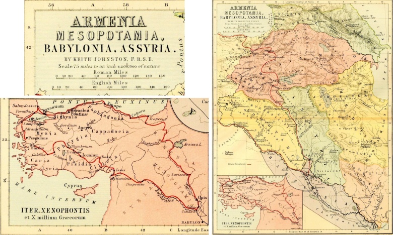 Mapa Armenii, Asyrii, Mezopotamii i Babilonii, rok wydania i stan z 1897