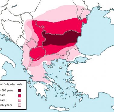 Ekspansja terytorialna i czas trwania kontroli nad danymi obszarami Bułgarii