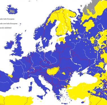 Mapa języków indoeuropejskich w Europie