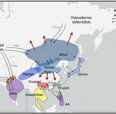 Główni przodkowie w Azji z ostatnich 15 tys. lat