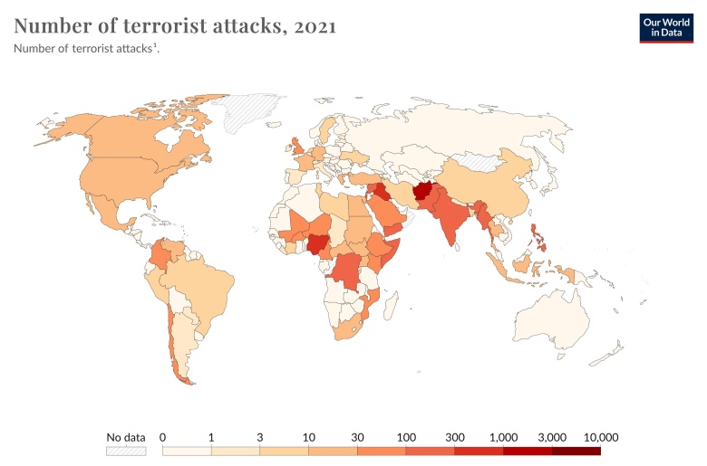 Liczba ataków terrorystycznych w 2021 r.