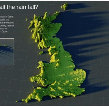 Mapa opadów nad Wielką Brytanią z 2017 r