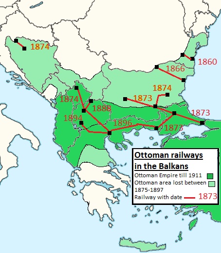 Koleje budowane przez Imperium Osmańskie na Bałkanach od 1860 roku