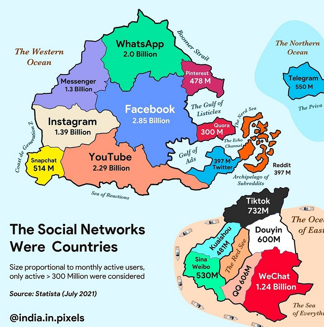 Największe firmy social media na świecie z liczbą użytkowników w 2021 roku