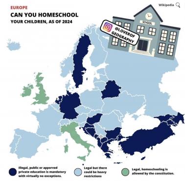 Gdzie w Europie można uczyć w domu? 2024 (nauczanie domowe)