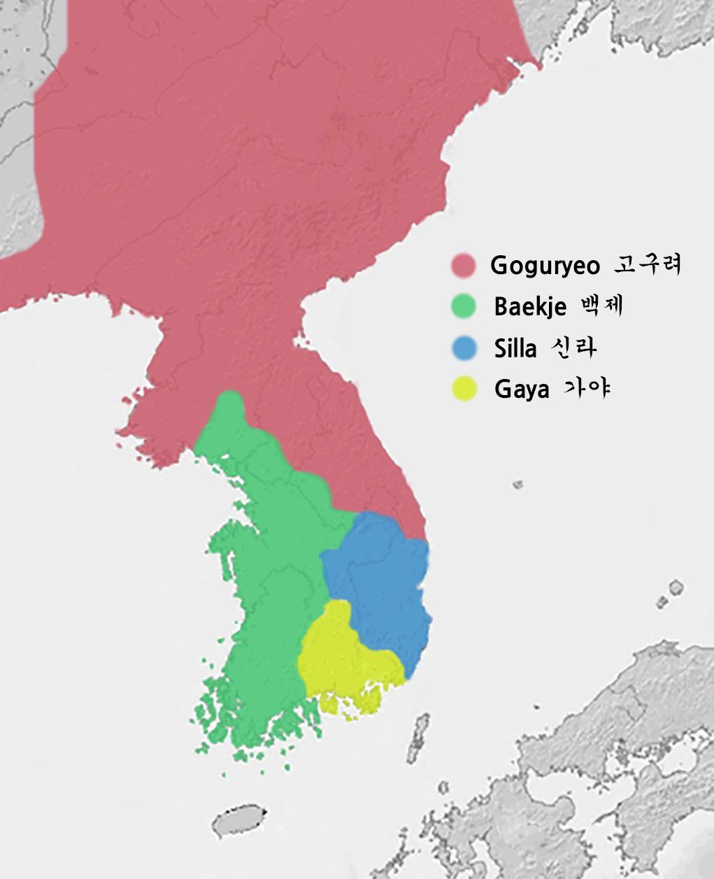 Mapa starożytnych państw Korei