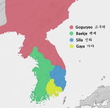 Mapa starożytnych państw Korei