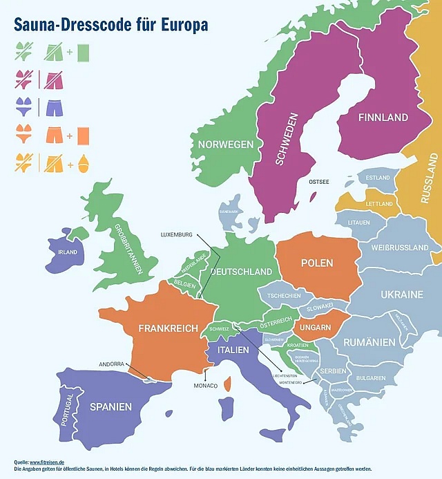 W czym do sauny w Europie?