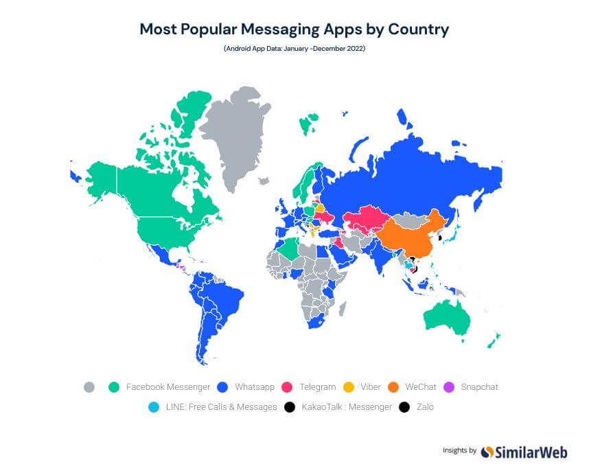 Najpopularniejsze komunikatory na świecie, 2022