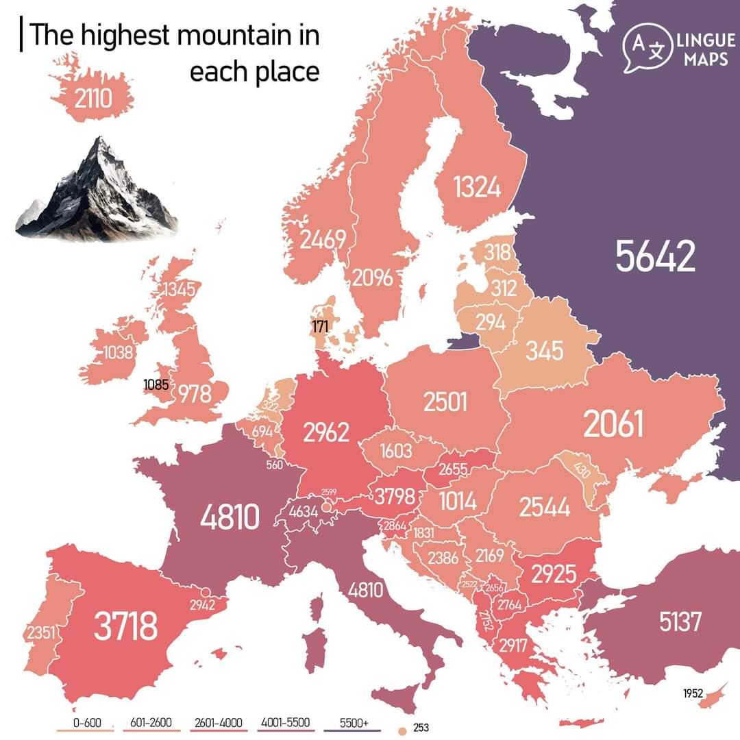 Najwyższa góra w każdym europejskim państwie