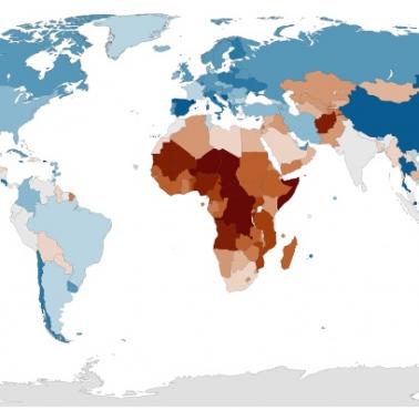 Współczynnik dzietności na świecie w 2023 roku (źródło: Population Reference Bureau)