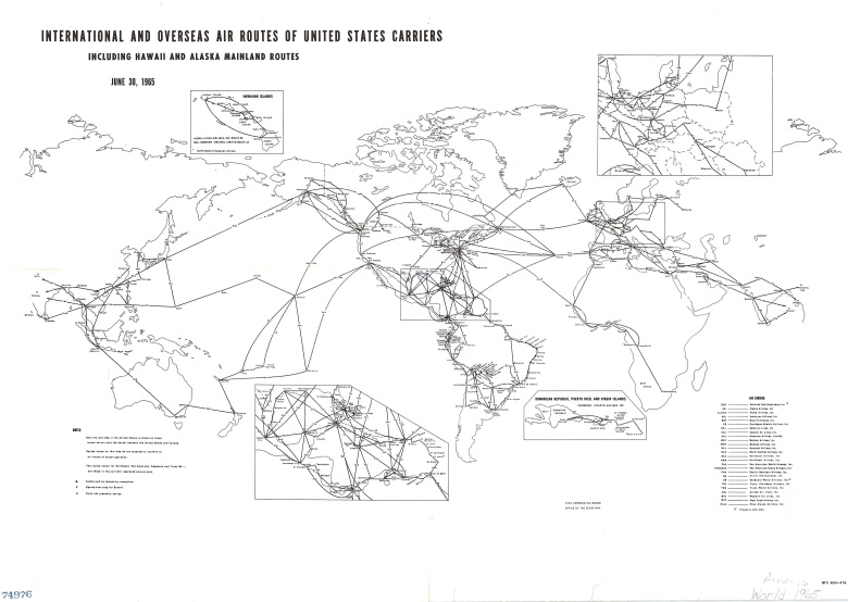Mapa tras lotniczych USA, 1965